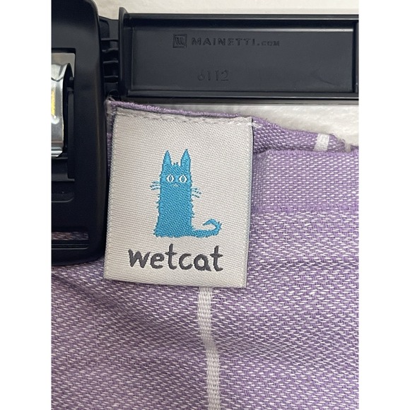 WETCAT Turkish Towel Stripe Tassel 39 X67 Purple/White Cotton Beach Towel Boho - Picture 2 of 4